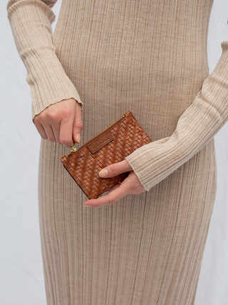 CAIA Taupe Twill Wallet