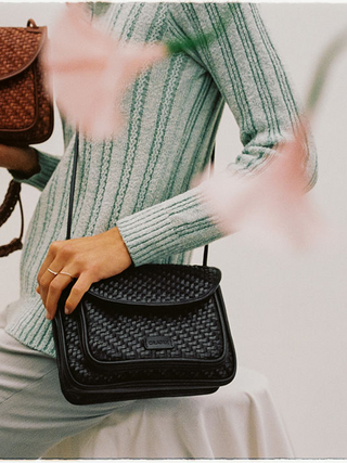 NIKO Black Twill Crossbody bag