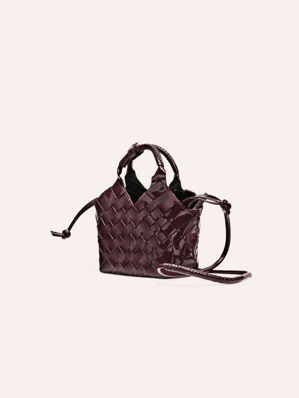 cala jade misu mini burgundy patent cross body bag 2