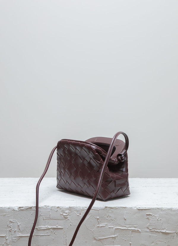 Cala Jade burgundy leather clutch 2