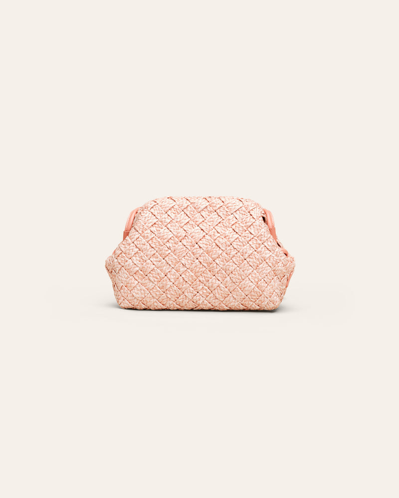 AIMEE Coral Haze Raffia Clutch