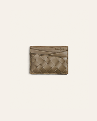 Cala Jade Kombu green leather card case
