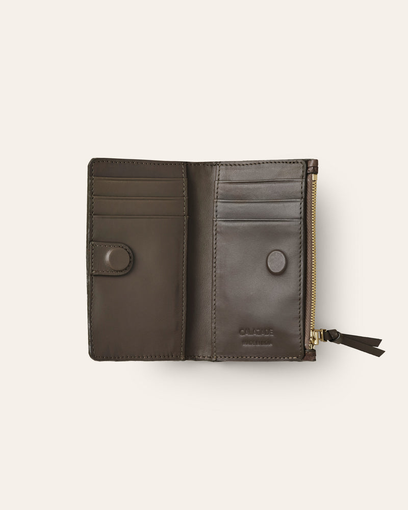 Caia Kombu Green leather wallet 2