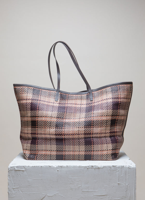 ISAI XL Terra Tartan Twill Shopper bag