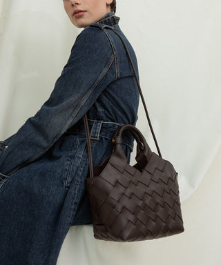 Cala Jade Misu Umber shoulder bag on model 1