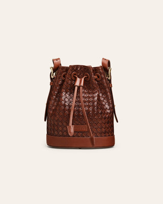 Cala Jade Mini Nutmeg Brown leather bucket bag 2