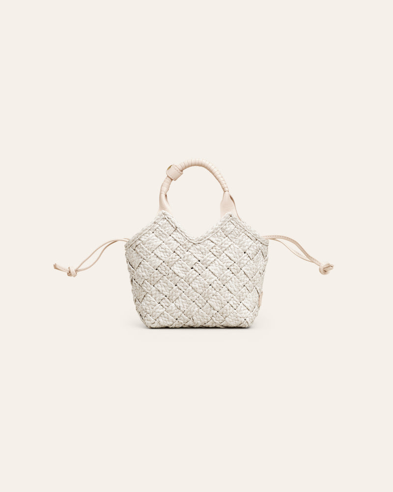 Cala Jade Misu Mini white raffia cross-body bag 1