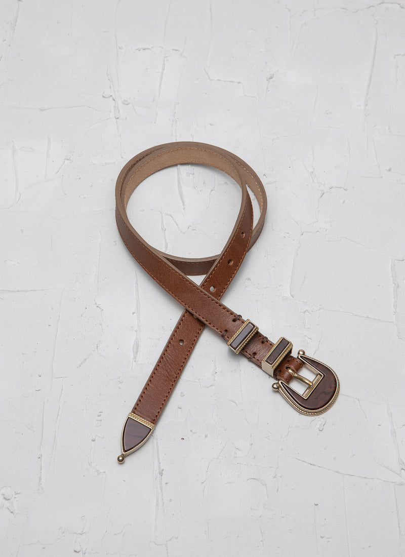 Cala Jade brown leather belt