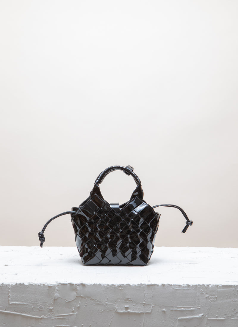 CalaJade Misu mini black patent cross-body bag