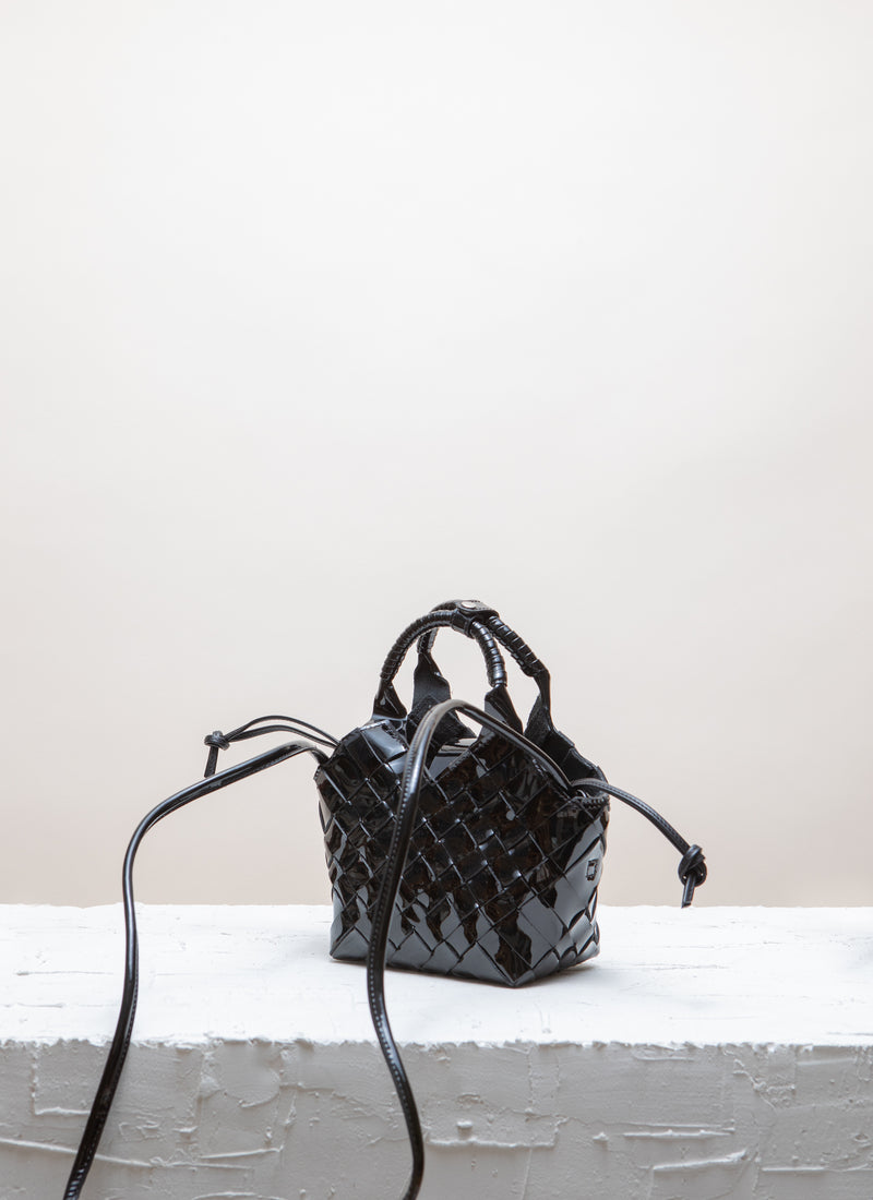 CalaJade Misu mini black patent cross-body bag