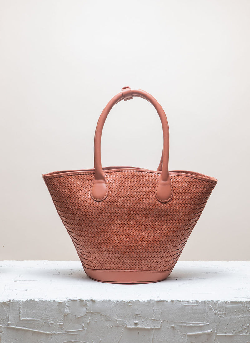 Cala Jade red leather tote bag 